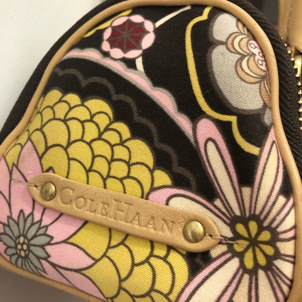 Cole Haan Floral Bag with Leather Trim & Brushed Gold Hardware - Picture 3 of 5
